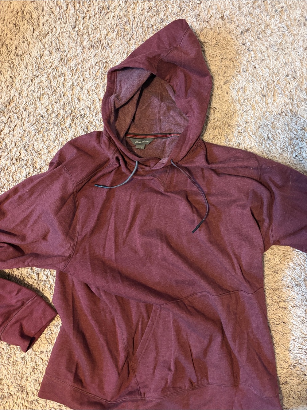 Men’s Burgundy Hooded Pullover Sweatshirt